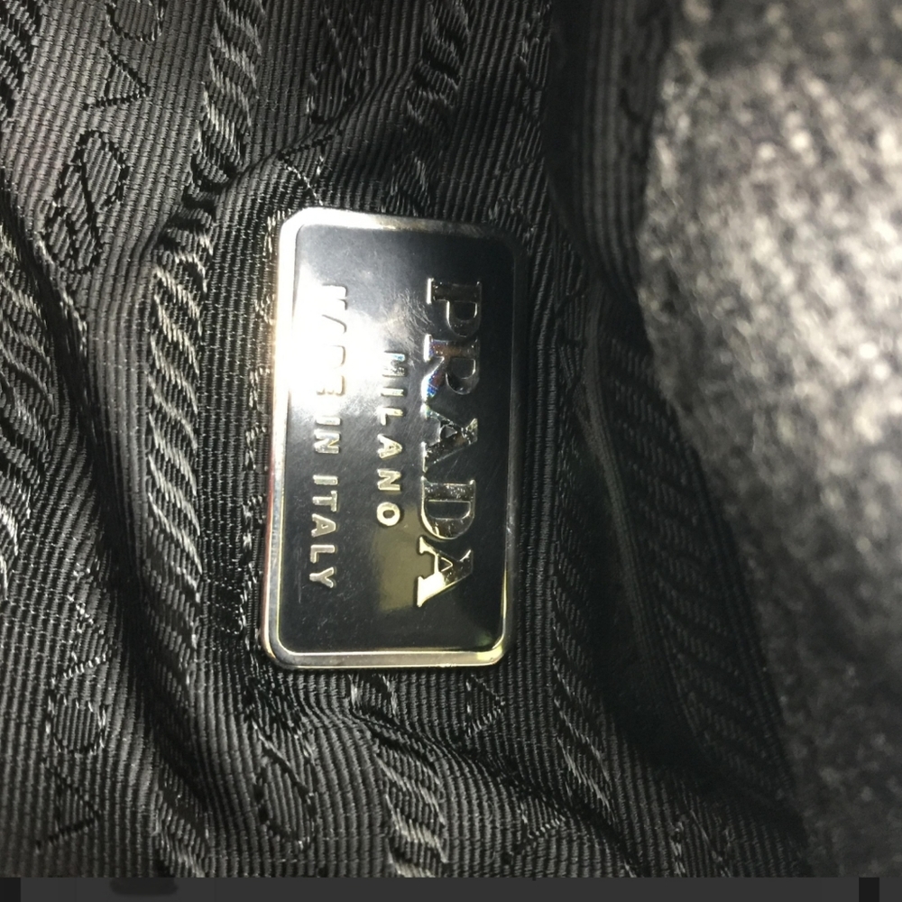 Authentic PRADA Wool Leather Backpack Gray Unisex Great Condition - Picture 9 of 10